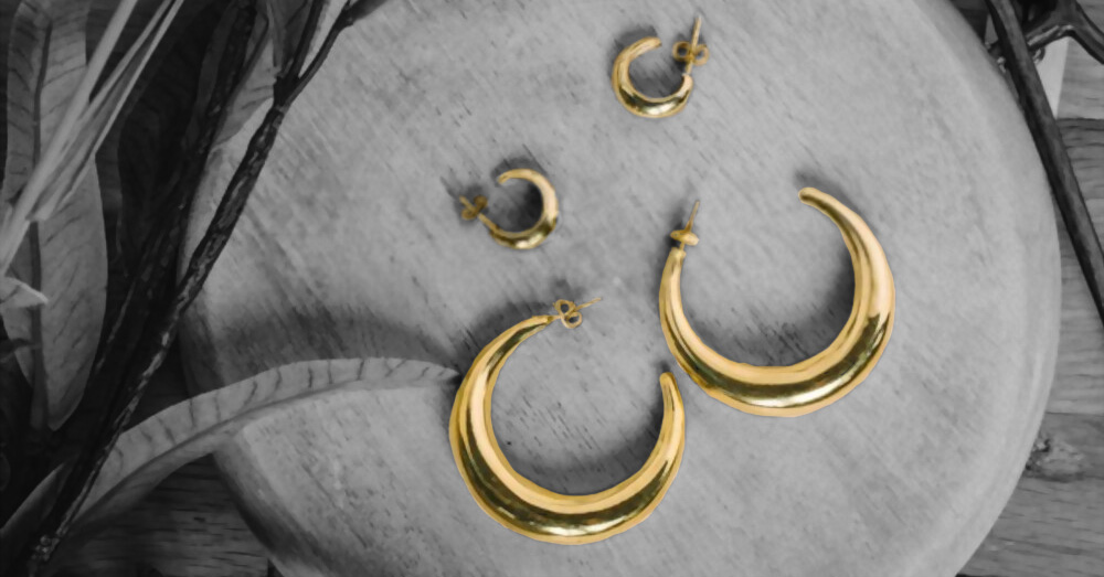 Gold hoop earrings
