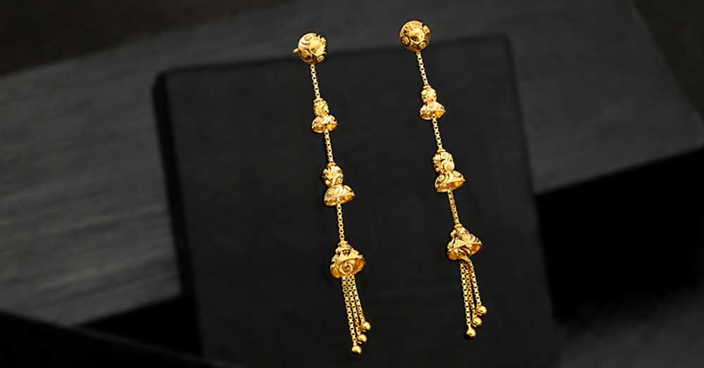 Gold tassel earrings 
